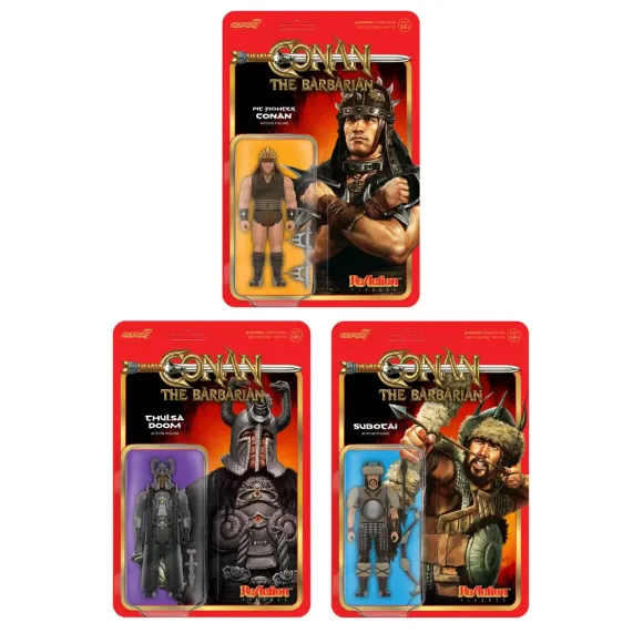 Conan The Barbarian Reaction Figures Wave 01 - Thulsa Doom, Pit Fighter Conan, Subotai