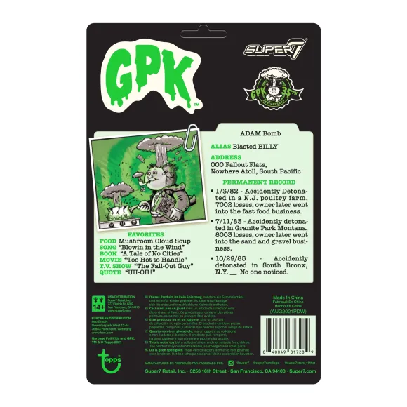Garbage Pail Kids Reaction Figure - Adam Bomb (Glow)