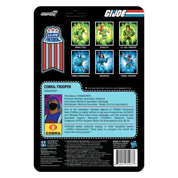 G.I. Joe Reaction Figures Wave 1B - Cobra Trooper Y-Back (Glow Patrol)