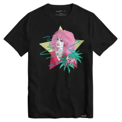 Jem And The Holograms - Jem Portrait Star - Vintage Black T-Shirt