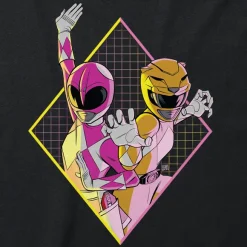 Mighty Morphin Power Rangers T-Shirt - Pink And Yellow Power Rangers