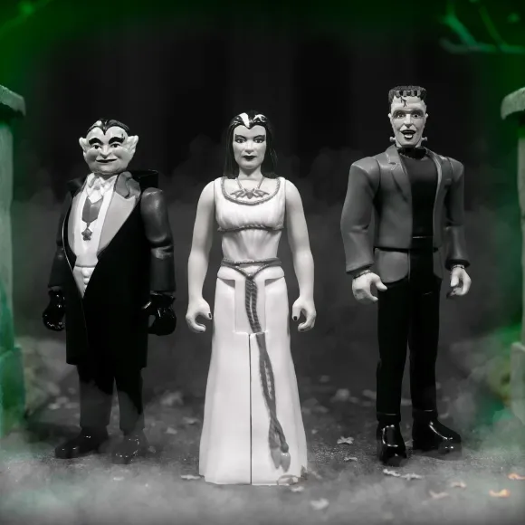 Munsters Reaction Figures Wave 2 Grayscale Set Of 3