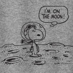 Peanuts Snoopy On The Moon - Athletic Heather T-Shirt