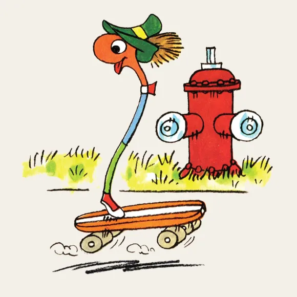 Richard Scarry Lowly Worm Skates T-Shirt