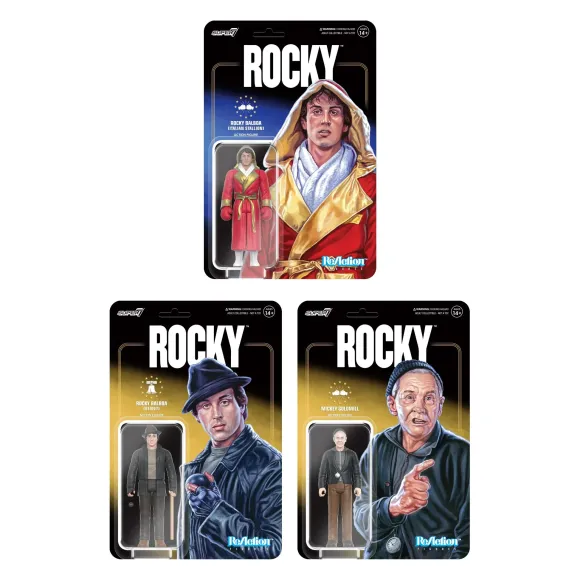 Rocky Reaction Figures Wave 03 (Rocky I) - Italian Stallion Rocky, Street Rocky, Mickey