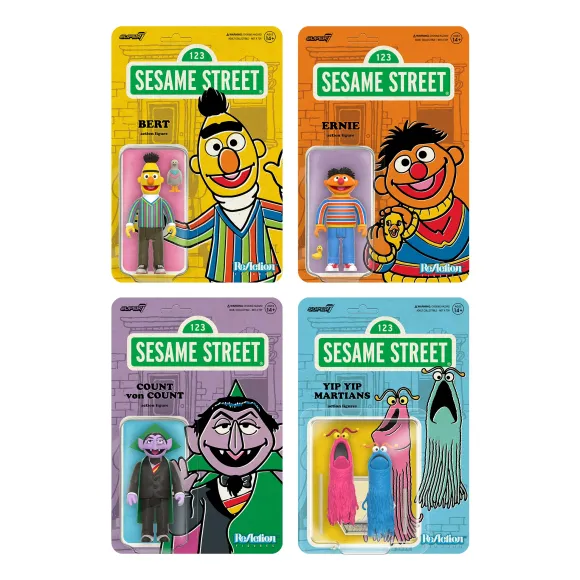 Sesame Street Reaction Figures Wave 1 - Bert, Ernie, Count Von Count & Yip Yip Martians