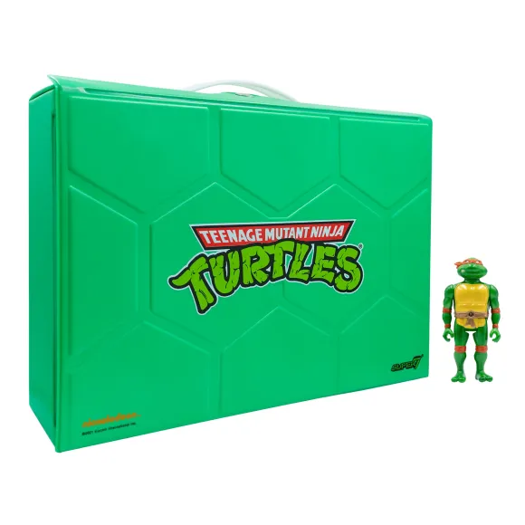 Teenage Mutant Ninja Turtles Reaction Figures - Carry Case With Michelangelo (Metallic)