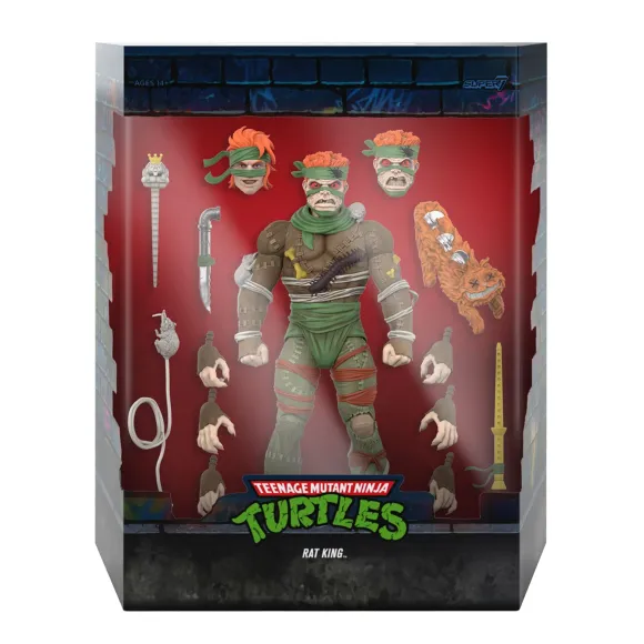 Teenage Mutant Ninja Turtles Ultimates! Wave 11 - Rat King, Rapper Mike, Ninja Nomad Leonardo & Foot Soldier (Battle Damaged)