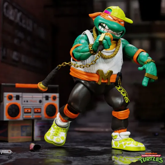 Teenage Mutant Ninja Turtles Ultimates! Wave 11 - Rat King, Rapper Mike, Ninja Nomad Leonardo & Foot Soldier (Battle Damaged)