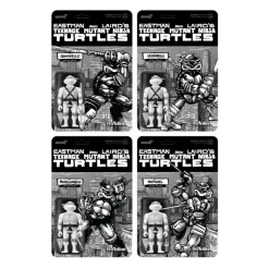 Teenage Mutant Ninja Turtles Reaction Figure Wave 9 - Donatello, Leonardo, Michelangelo & Raphael (Comic Greyscale)
