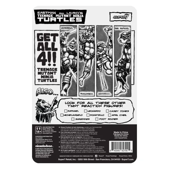 Teenage Mutant Ninja Turtles Reaction Figure Wave 9 - Leonardo (Comic Greyscale)