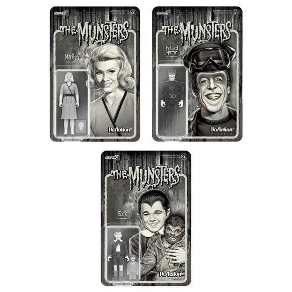 The Munsters Reaction Wave 3 - Eddie Munster, Marilyn Munster & Hot Rod Herman (Grayscale)