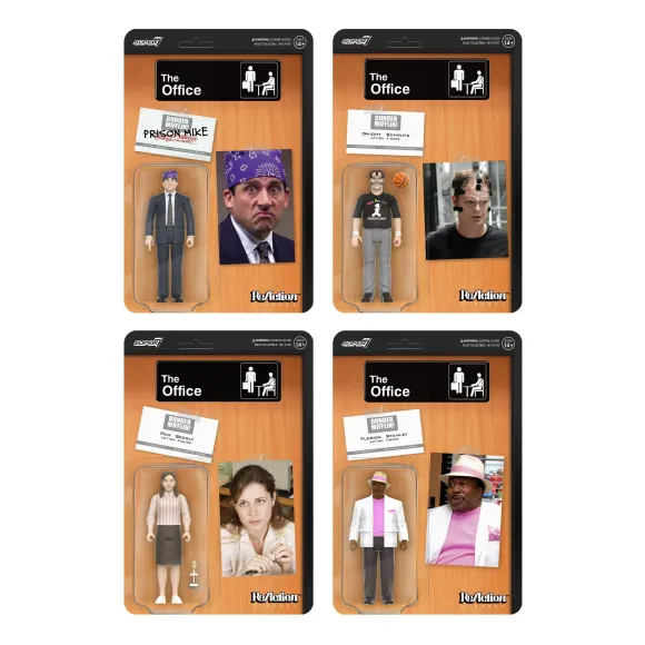 The Office Reaction Figures Wave 2 - Michael Scott (Prison Mike), Dwight Schrute (Basketball), Stanley Hudson (Florida), Pam Beesly (Dundie)