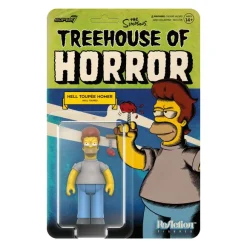 The Simpsons Reaction Figures Wave 04 (Tree House Of Horror V2) - Hell Toupee Homer