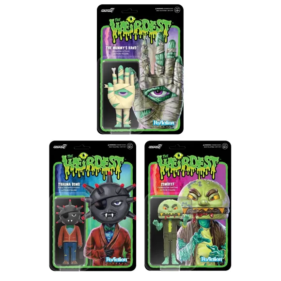 The Weirdest Reaction Figures Wave 4 - Mummy'S Hand, Trauma Bomb & Zombeef (Putrid Pals)