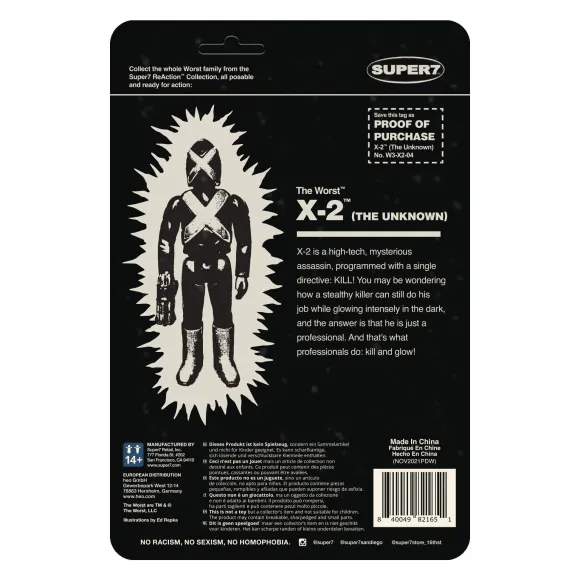 The Worst Reaction Figures Wave 3C - X-2 (Monster Glow) Sdcc 22