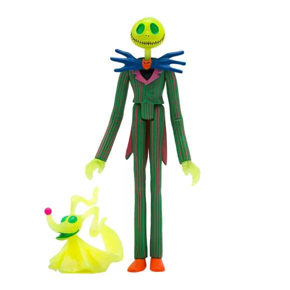 Tim Burton'S Nightmare Before Christmas Reaction Figure - Jack Skellington Neon And Glow-In-The-Dark (Sdcc 2020)