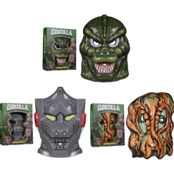 Toho Masks - Godzilla (Green), Mechagodzilla (Grey) & Hedorah (Orange)