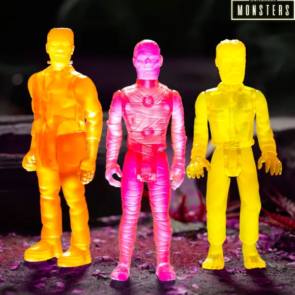 Universal Monsters Reaction Figures - Frankenstein, The Mummy, The Wolf Man (Luminators)