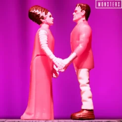 Universal Monsters Reaction Figures - Frankenstein And Bride Of Frankenstein 2-Pack (Valentine'S Day Heart Box)