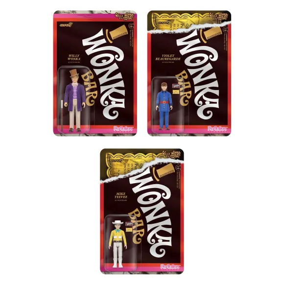 Willy Wonka & The Chocolate Factory Reaction Figures Wave 01 - Willy Wonka, Violet Beauregarde & Mike Teevee